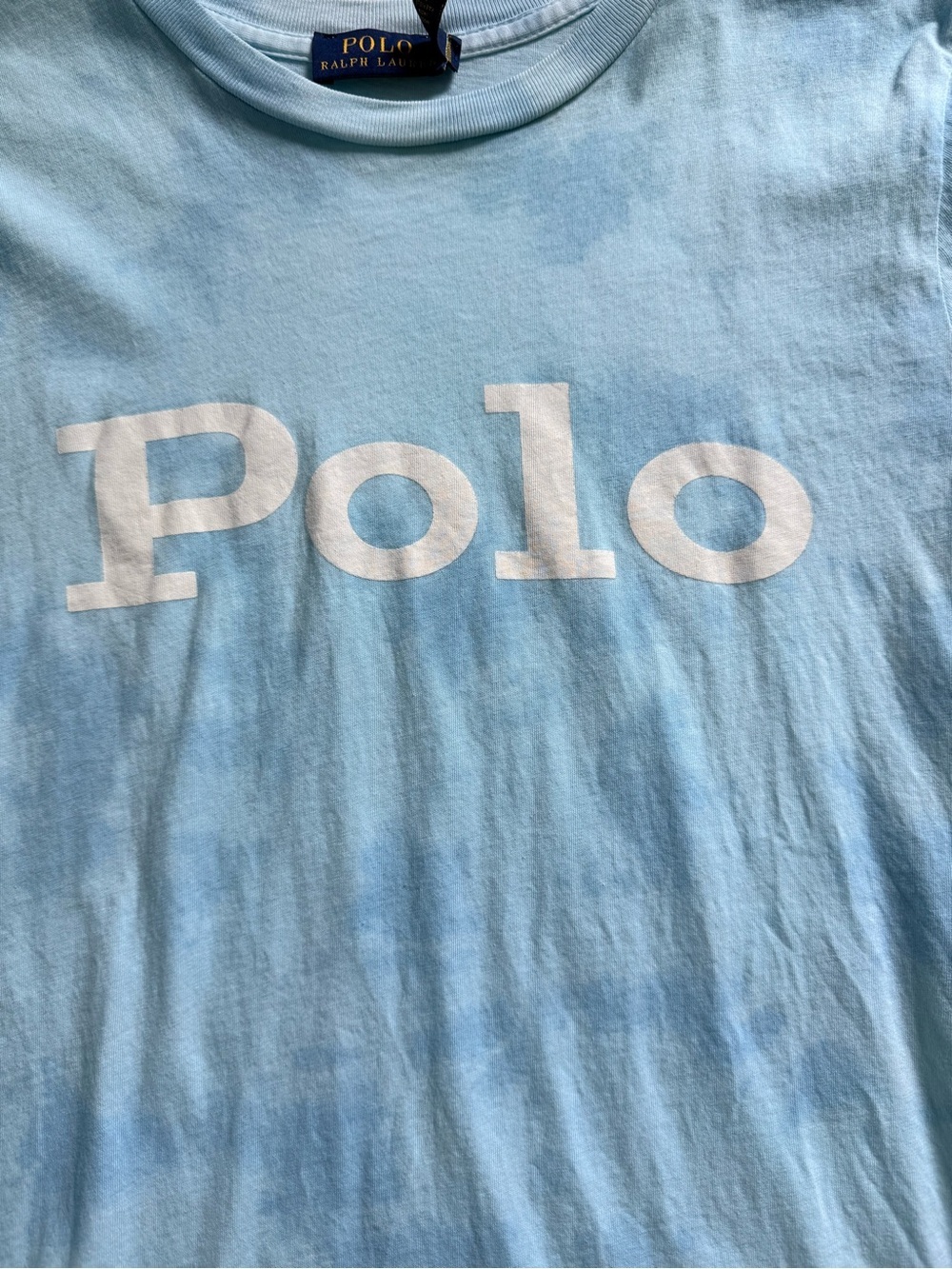 Ralph Lauren Polo Cloud Tye Dye Light Blue Short Sleeve Tee - Picture 2 of 3